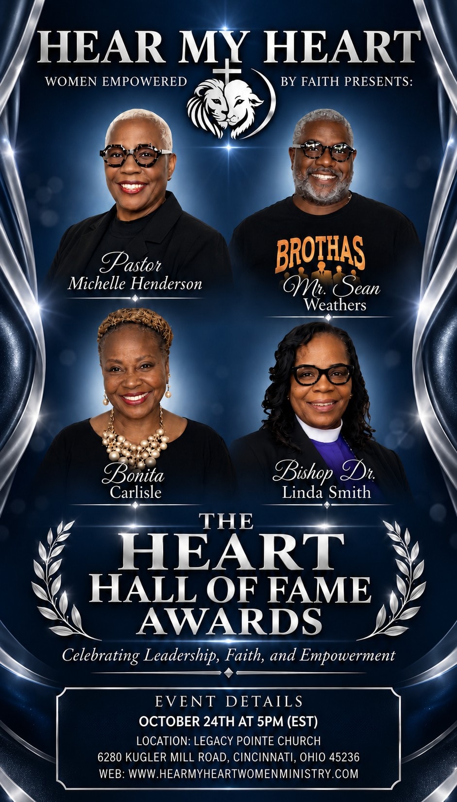 2026 Heart Hall of Fame Honorees — Pastor Michelle Henderson, Mr. Sean Weathers, Bonita Carlisle, Bishop Dr. Linda Smith